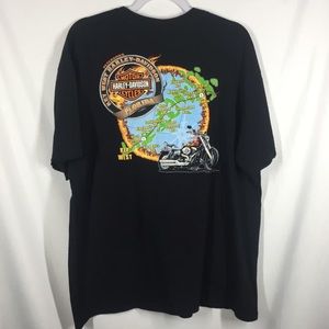 Harley Davidson Tee Shirt Tshirt Key West Florida Map Peterson Black XL